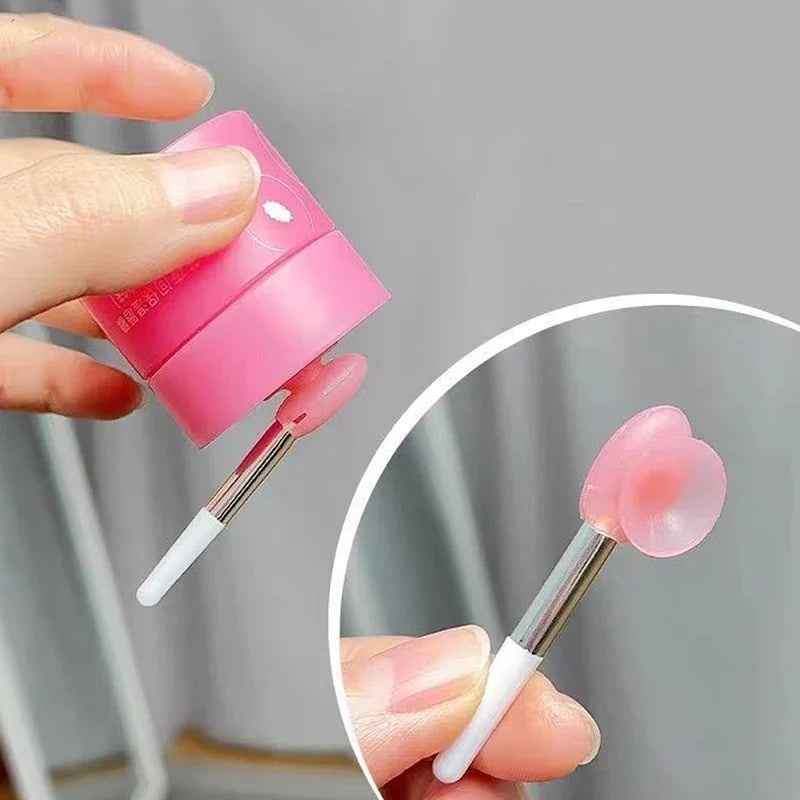 Silicone Lip Balm Brush with Sucker Dust Cover | Portable Makeup Applicator