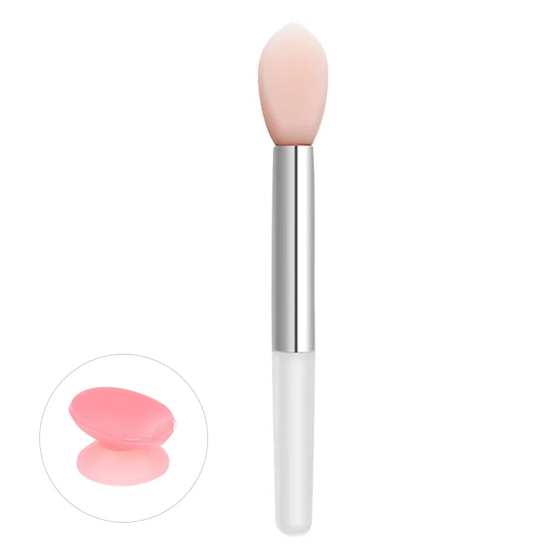 Silicone Lip Balm Brush with Sucker Dust Cover | Portable Makeup Applicator