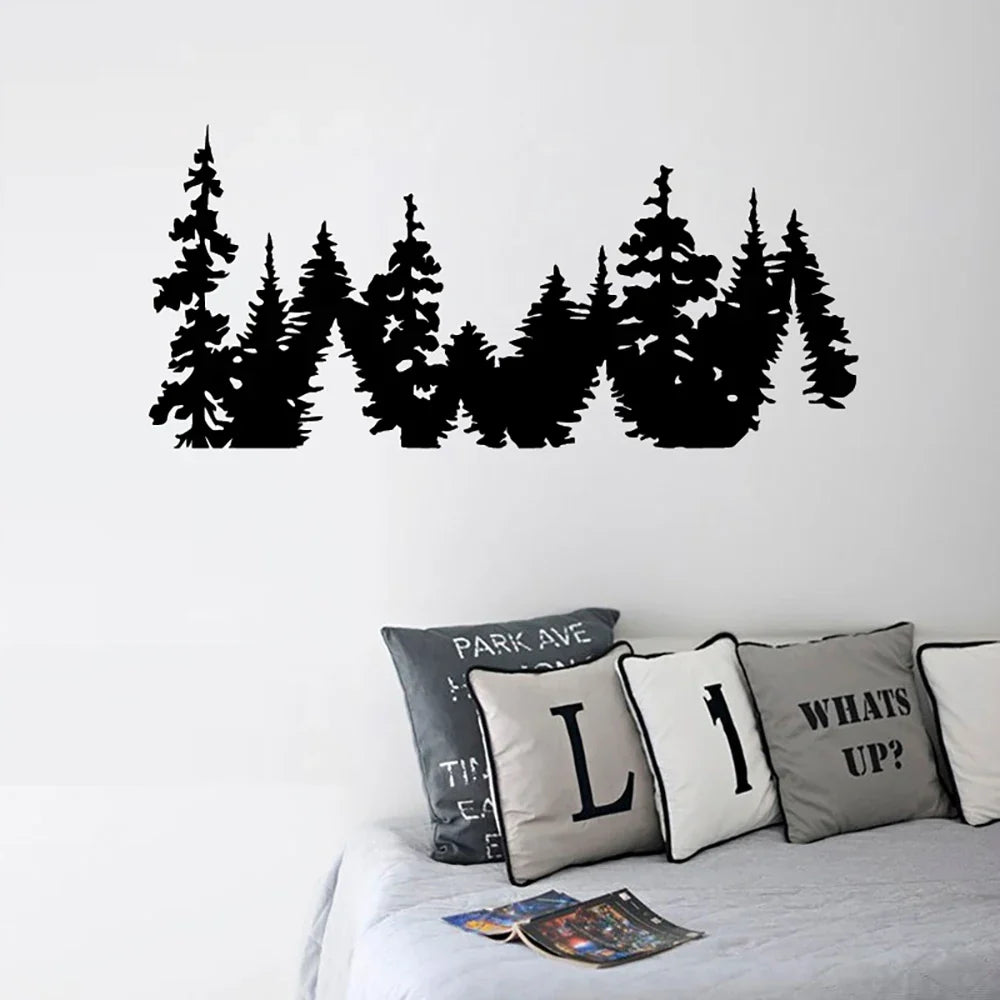 Mountain Forest Trees Vinyl Sticker Decal | Nature Adventure Wall Art for Car Laptop Window