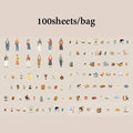 Mr.Paper 100Pcs Sweetheart Diary Series Sticker Pack | Retro Life Illustration for Journal Scrapbook