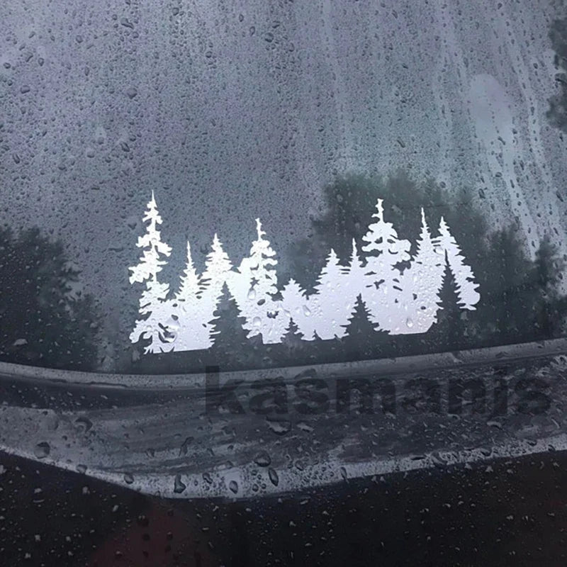 Mountain Forest Trees Vinyl Sticker Decal | Nature Adventure Wall Art for Car Laptop Window