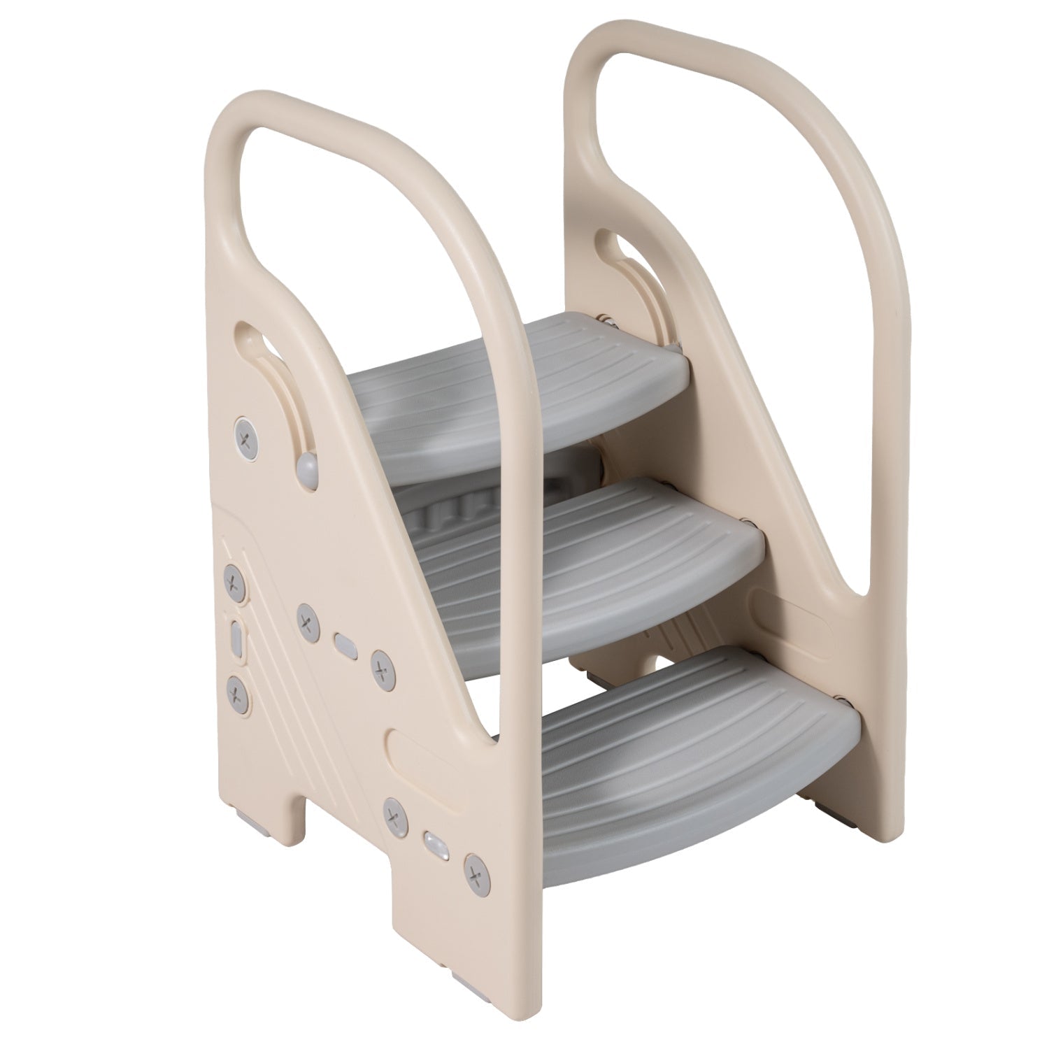 Adjustable 3-Step Helper Stool with Safety Handles and for kids