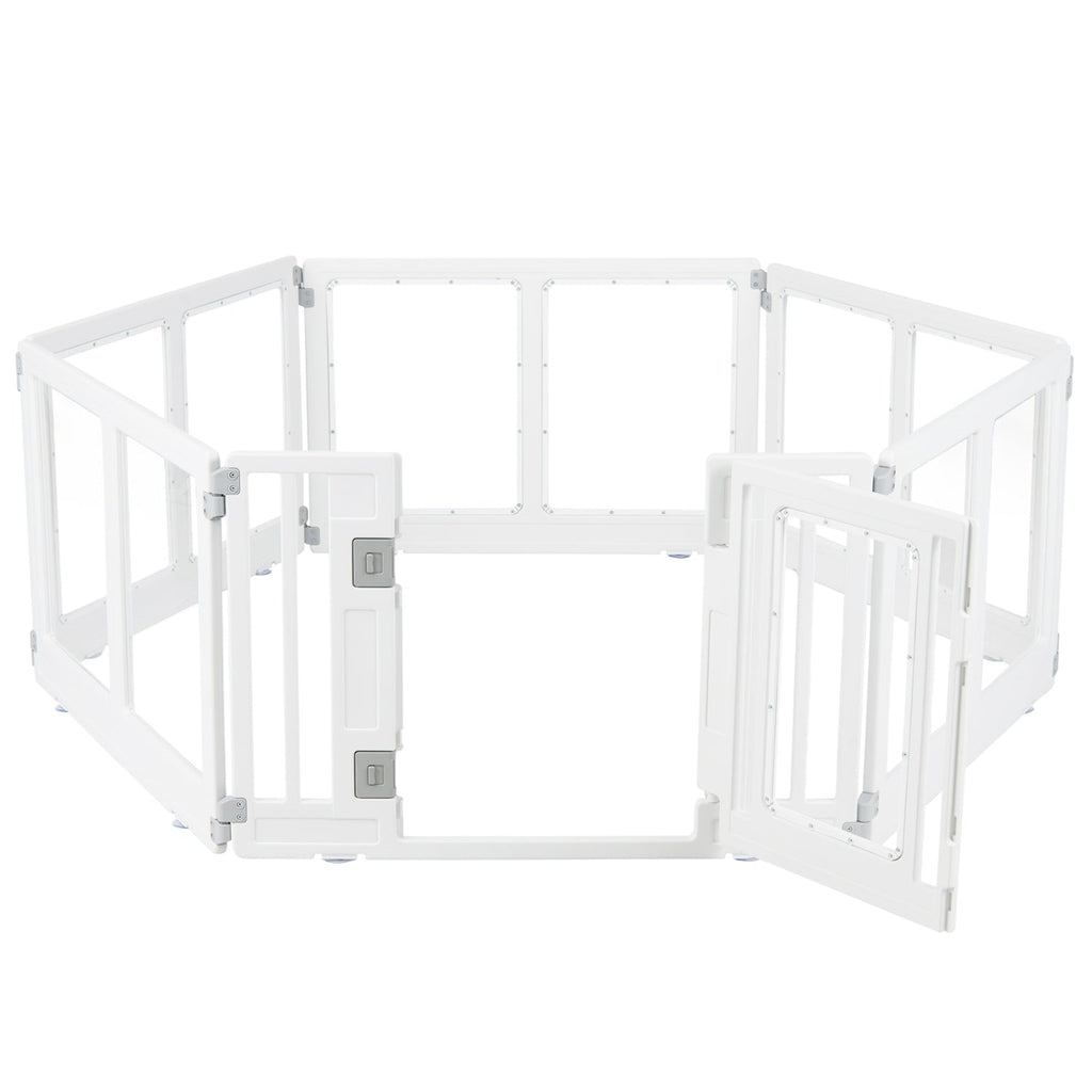 Clear Plastic Dog Playpen with Door - 8 Panel