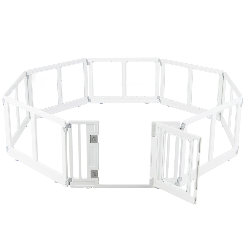 Clear Plastic Dog Playpen with Door - 8 Panel
