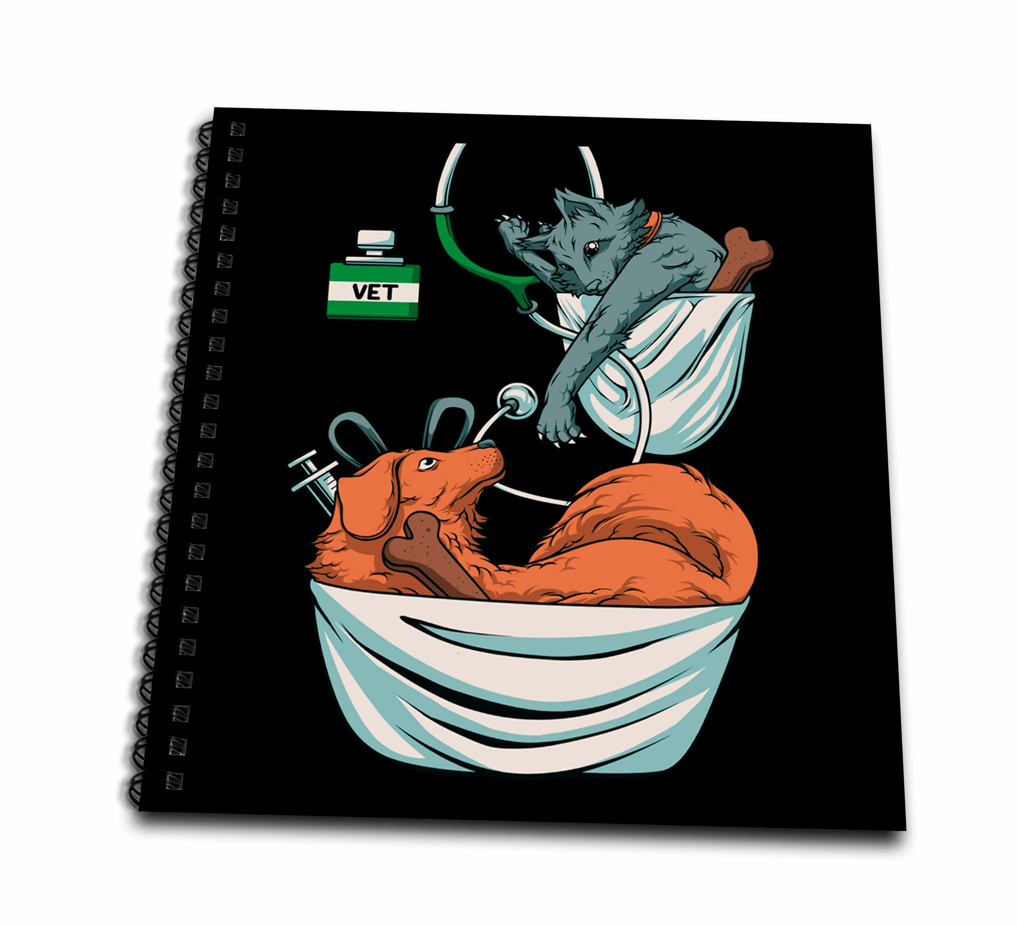 3dRose Dog and Cat for Vet Doctor Veterinary Medical Student - Drawing Books (db_326106)
