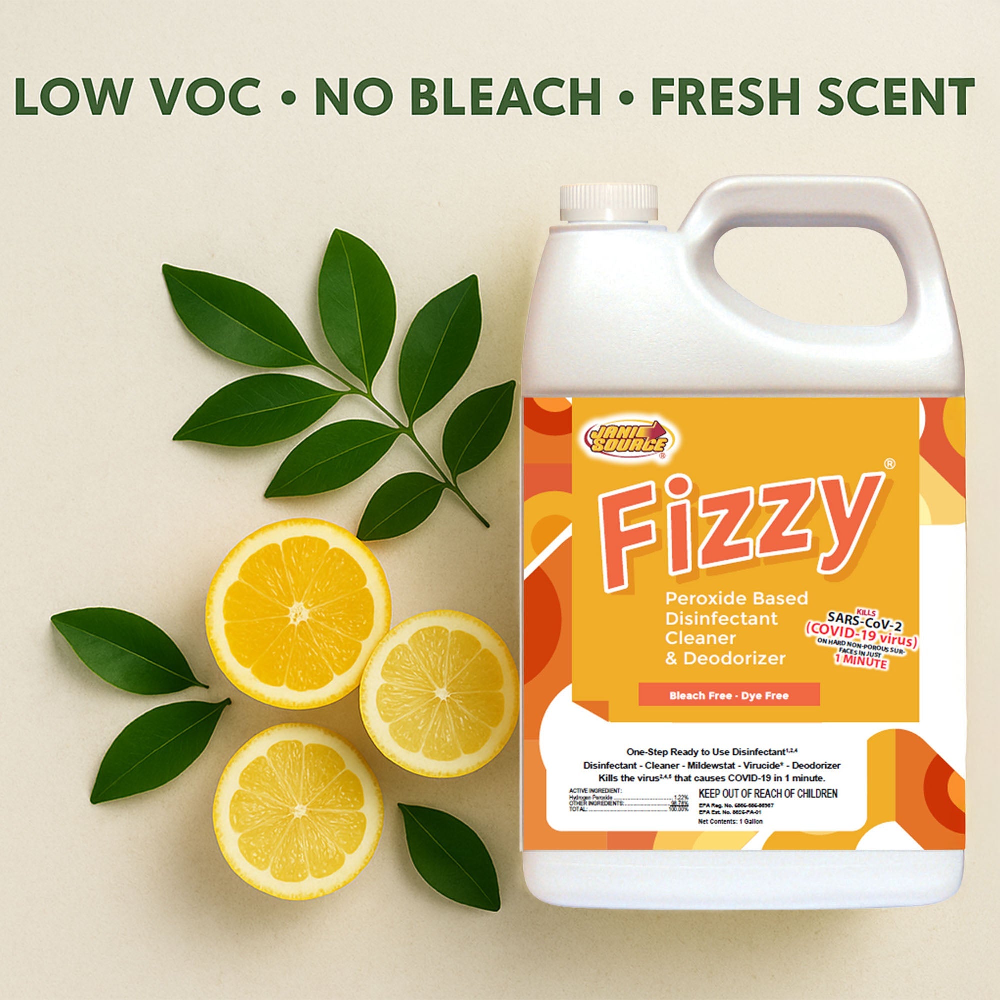 Fizzy-D RTU Peroxide Disinfectant Cleaner – 1 Gallon
