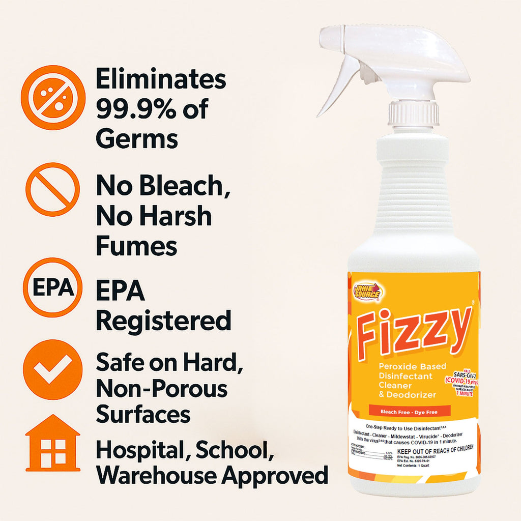 Fizzy-D RTU Peroxide Disinfectant Cleaner – 32 oz Quart