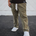 FOREST GREEN STRIPED COZY PANTS