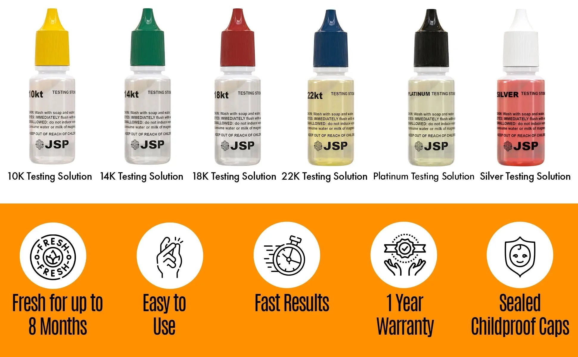Gold, Silver, & Platinum Testing Kit 10K-24K JSP Acids, Diamond Tester, Digital Scale, Magnifier Loupe, Files & Test Bars