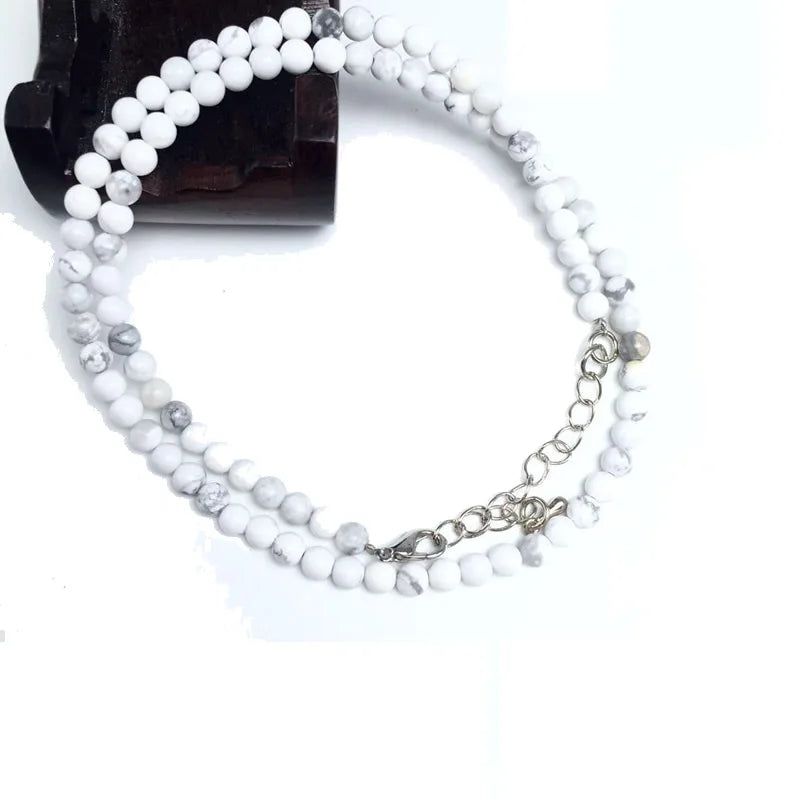 4mm Natural Stone Beaded Necklace and Bracelet Set | Tiger Eye Tourmaline Amazonite Agates Crystal Quartz