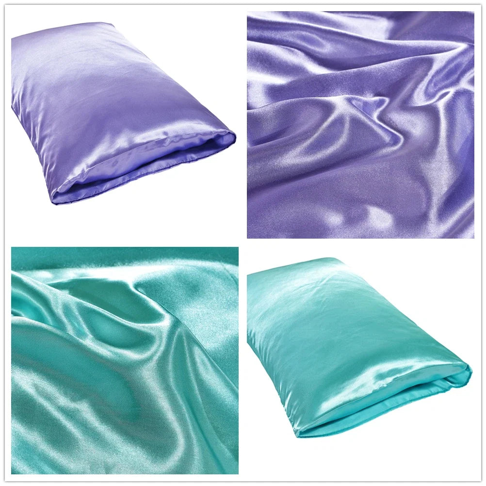 1Pc Queen Satin Silk Pillowcase | Silky Smooth Cooling Bed Pillow Cover for Hair and Skin