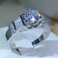 925 Sterling Silver Zircon Engagement Ring | Classic Cocktail Jewelry for Women