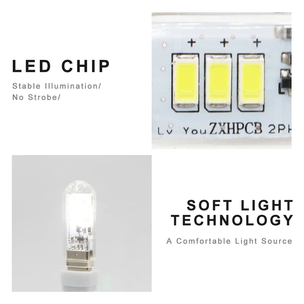 Portable USB LED Book Light | Touch Switch Reading Lamp