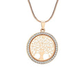Crystal Zircon Tree of Life Pendant Necklace | Fashion Jewelry for Women