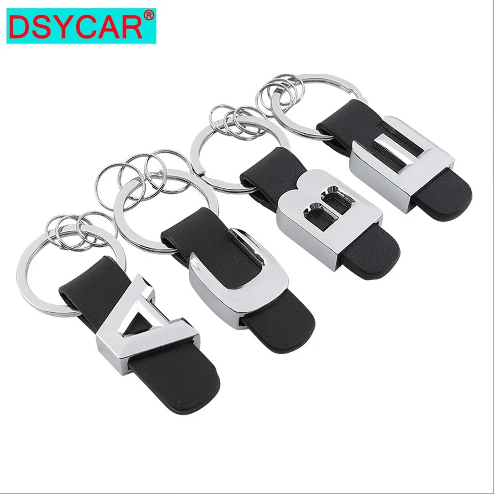 DSYCAR 3D Car Key Chain Metal Letter Leather Strap Keychain | Premium Key Ring for Mercedes