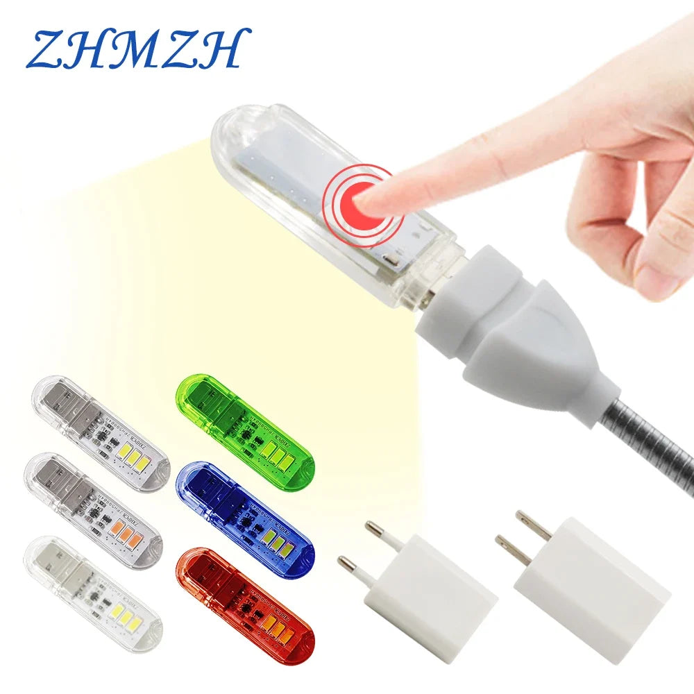 Portable USB LED Book Light | Touch Switch Reading Lamp