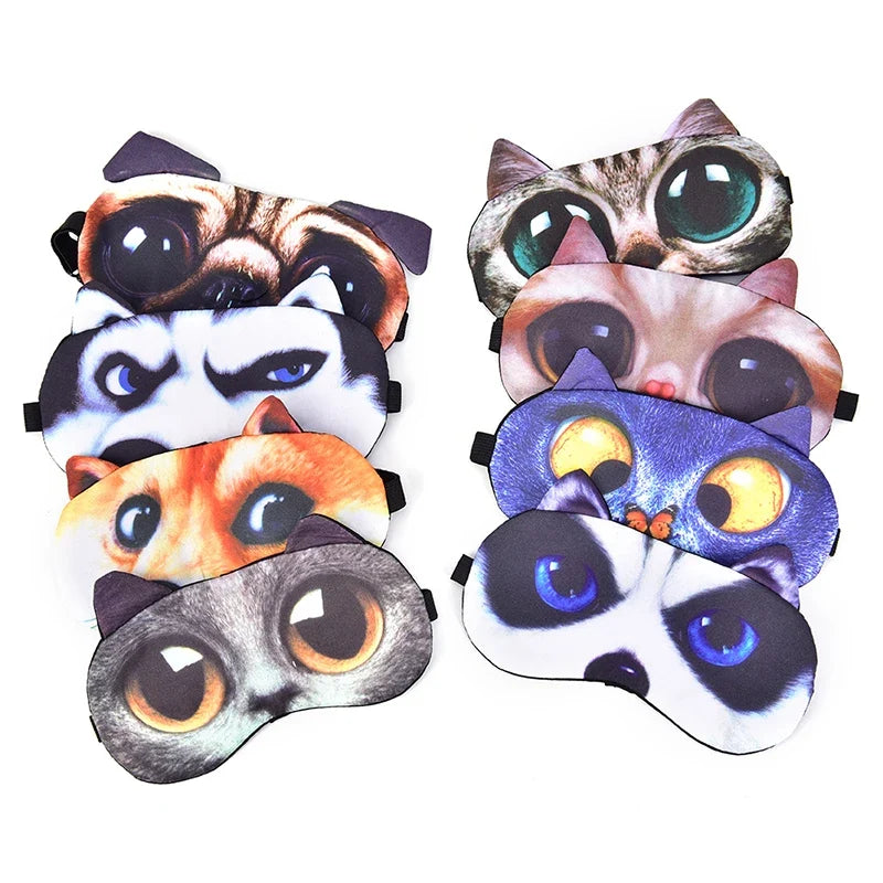Cute Cat Dog Sleep Mask | Soft Eye Cover for Natural Sleeping