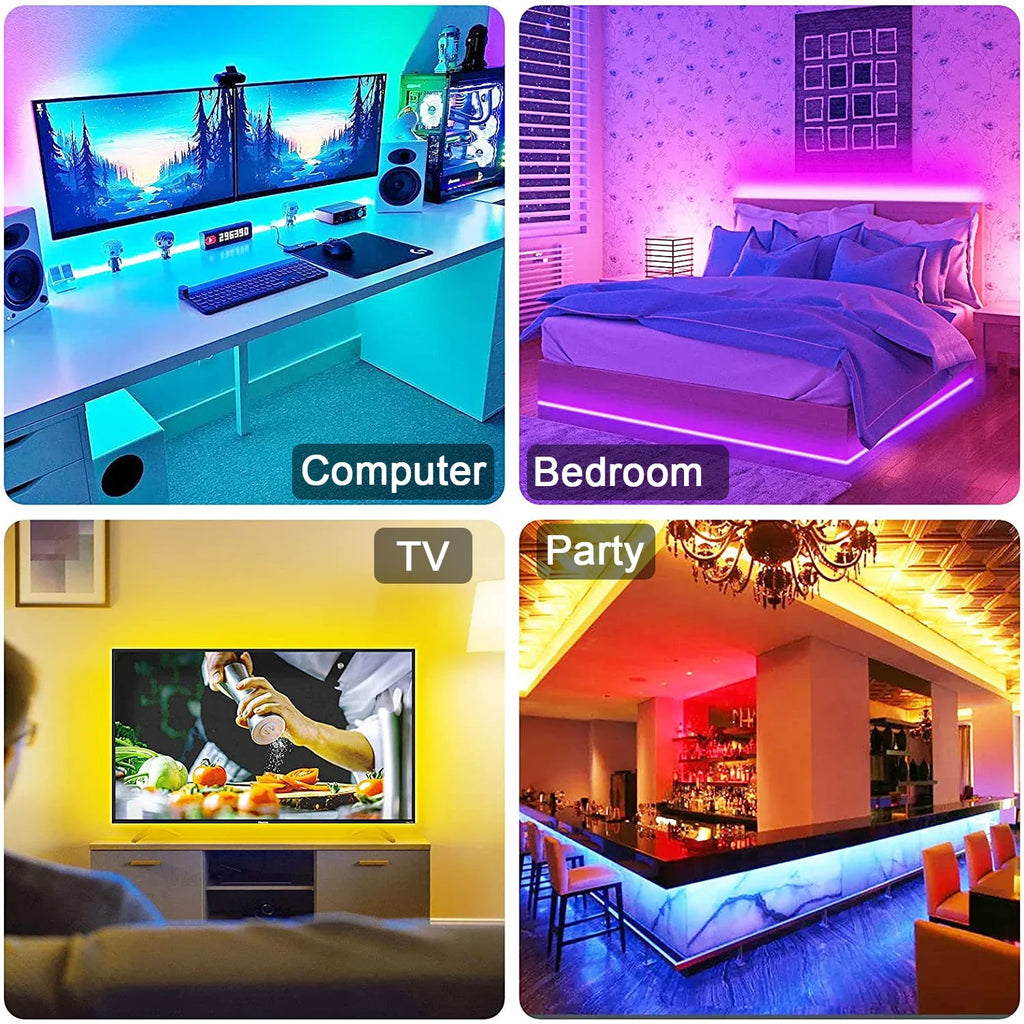 RGB Led Strip Light Bluetooth App Control 5V USB Led Tape Flexible Ribbon Diode Tape for TV Backlight Room Decoration
