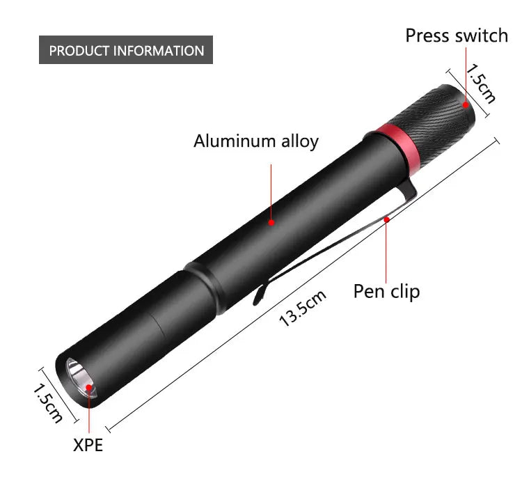 8000LM Portable Pen Light Keychain Mini Flashlight | Ultra Bright Pocket LED Torch