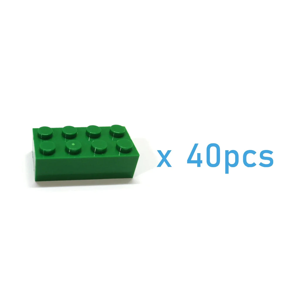 40pcs DIY Building Blocks Thick Figures Bricks 2x4 Dots | Educational Creative Toy for Kids