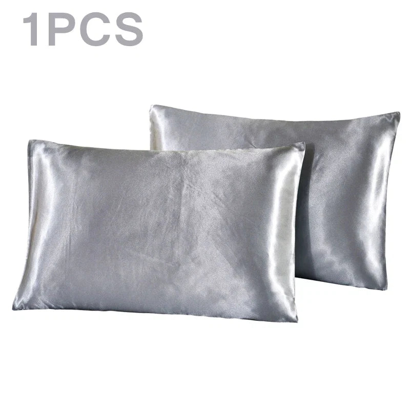 1Pc Queen Satin Silk Pillowcase | Silky Smooth Cooling Bed Pillow Cover for Hair and Skin