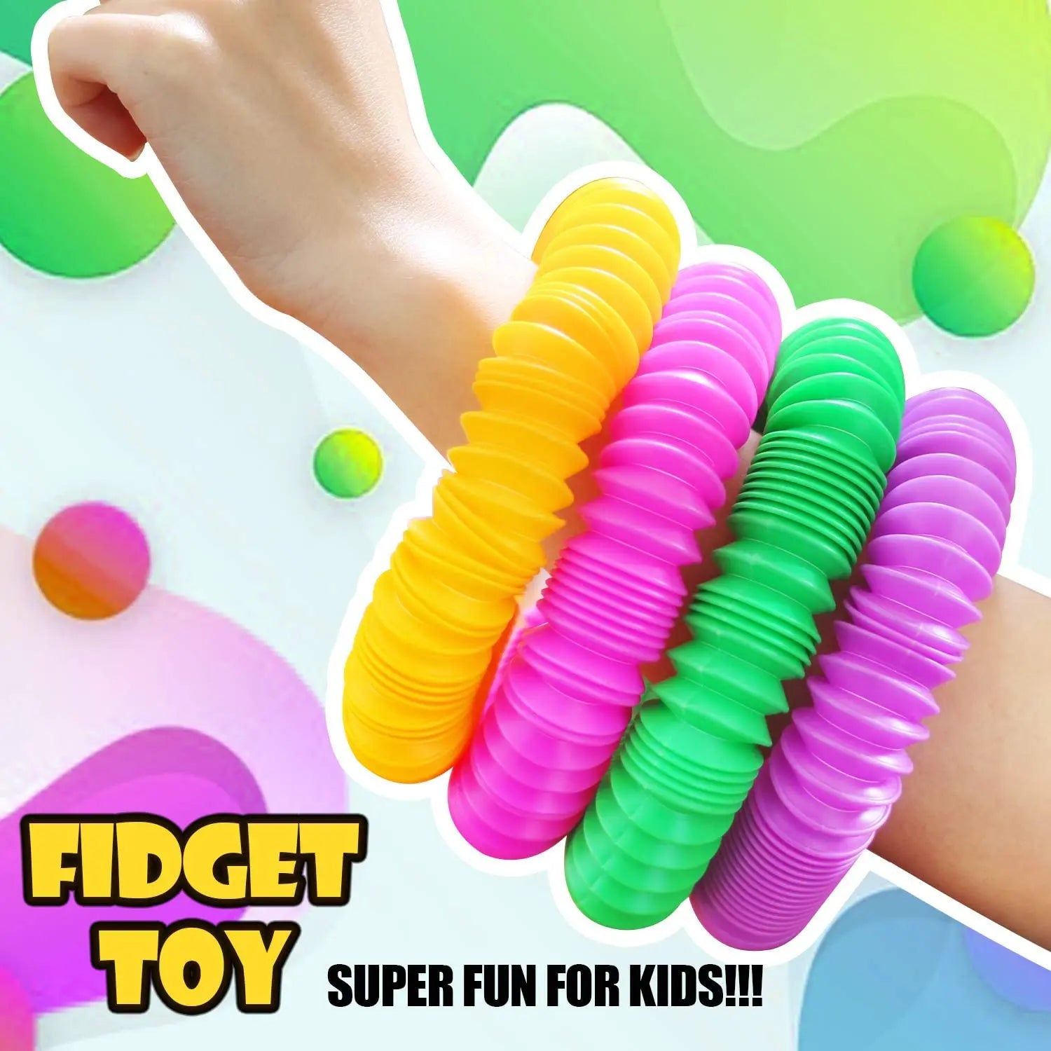 4 Pack Mini Sensory Pop Tubes | Fidget Toys for Stress Relief and ADHD Focus