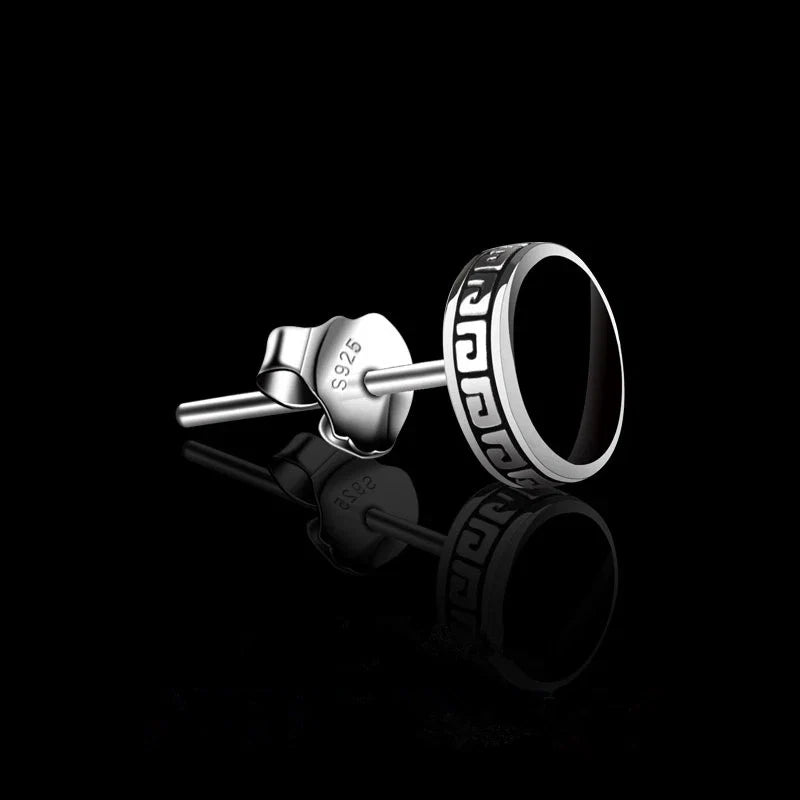 Andara Personalized 925 Sterling Silver Stud Earrings | Men's Street Punk Hip-Hop Jewelry