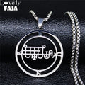 Stainless Steel Demon Seal Pendant Necklace | Gothic Satan BUNE Chain Jewelry for Men Women
