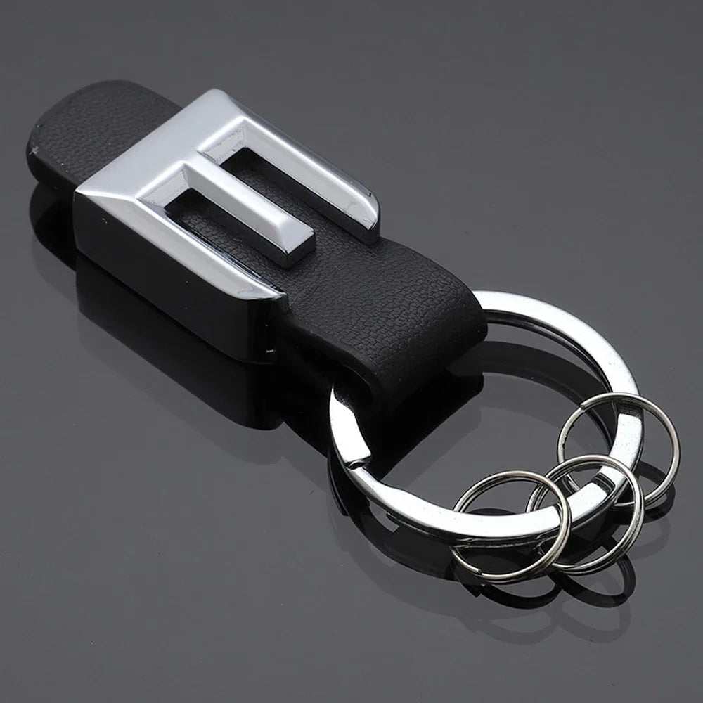DSYCAR 3D Car Key Chain Metal Letter Leather Strap Keychain | Premium Key Ring for Mercedes