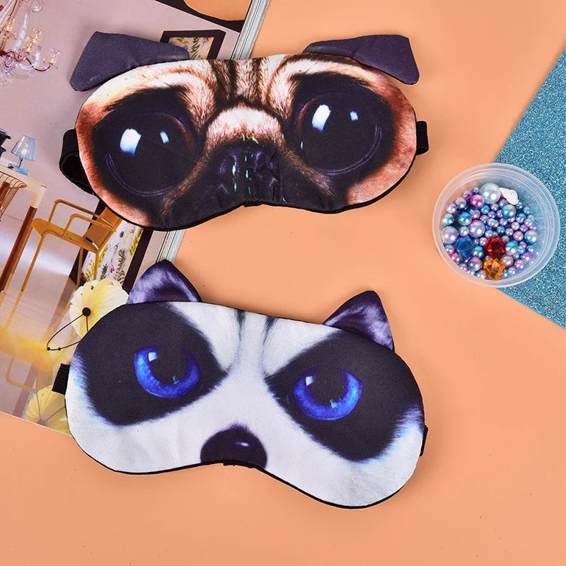 Cute Cat Dog Sleep Mask | Soft Eye Cover for Natural Sleeping