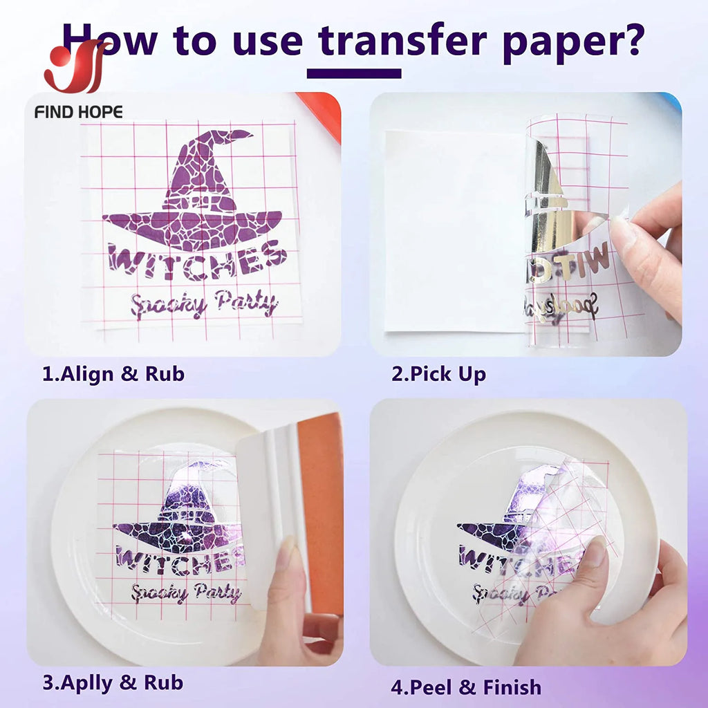 Clear Vinyl Transfer Paper Tape with Alignment Grid | Application Tape for Vinyl Decals