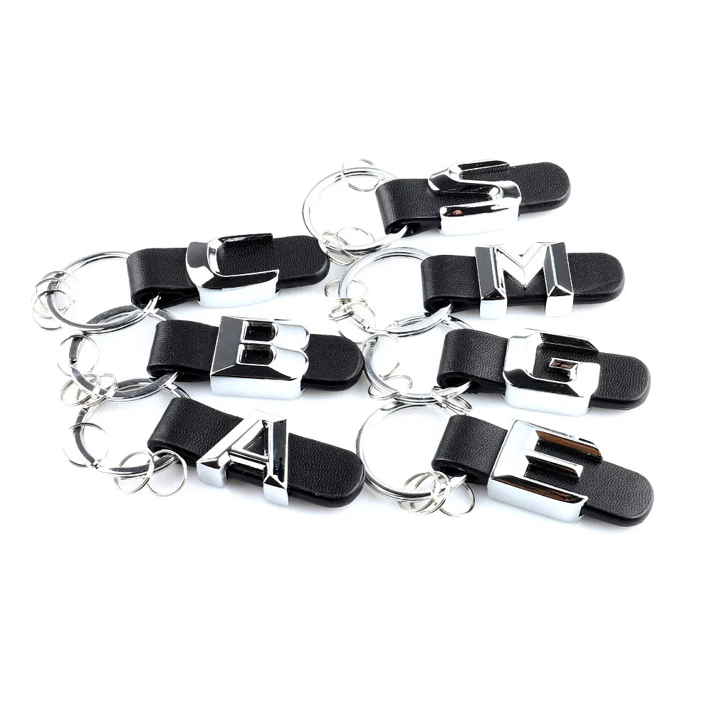 DSYCAR 3D Car Key Chain Metal Letter Leather Strap Keychain | Premium Key Ring for Mercedes