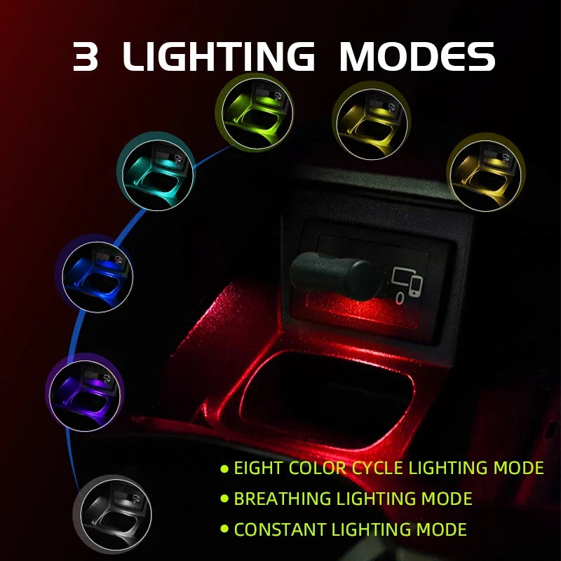 Mini USB LED Car Interior Atmosphere Light | RGB Decorative Lamp for Auto