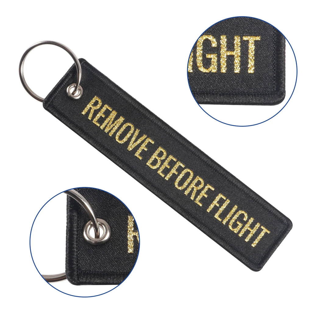 5 PCS Remove Before Flight Woven Keychains | Aviation Gift Luggage Tag Set