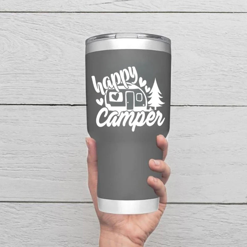 Camp Life Vinyl Decal Bundle | Camper Door Window Sticker for Laptop Water Bottle