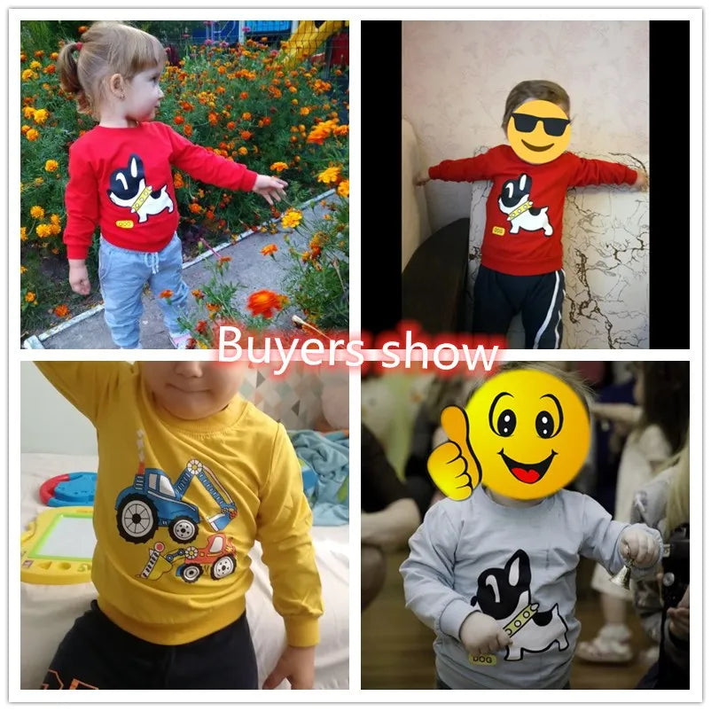 Baby Cartoon Cotton Long Sleeve T-Shirt | Casual Spring Top for Toddlers