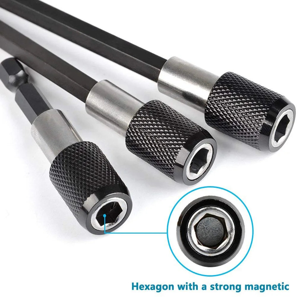 1/4 Inch Hex Shank Quick Release Screwdriver Bit Holder Extension Bar | 60mm 100mm 150mm