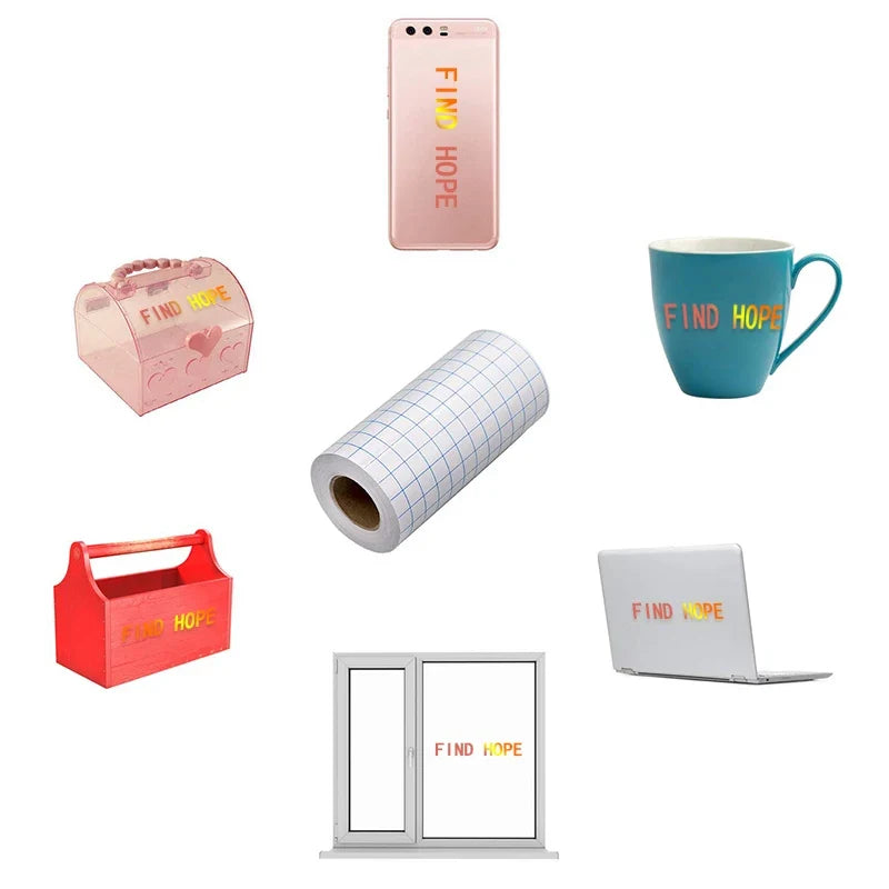 Clear Vinyl Transfer Paper Tape with Alignment Grid | Application Tape for Vinyl Decals