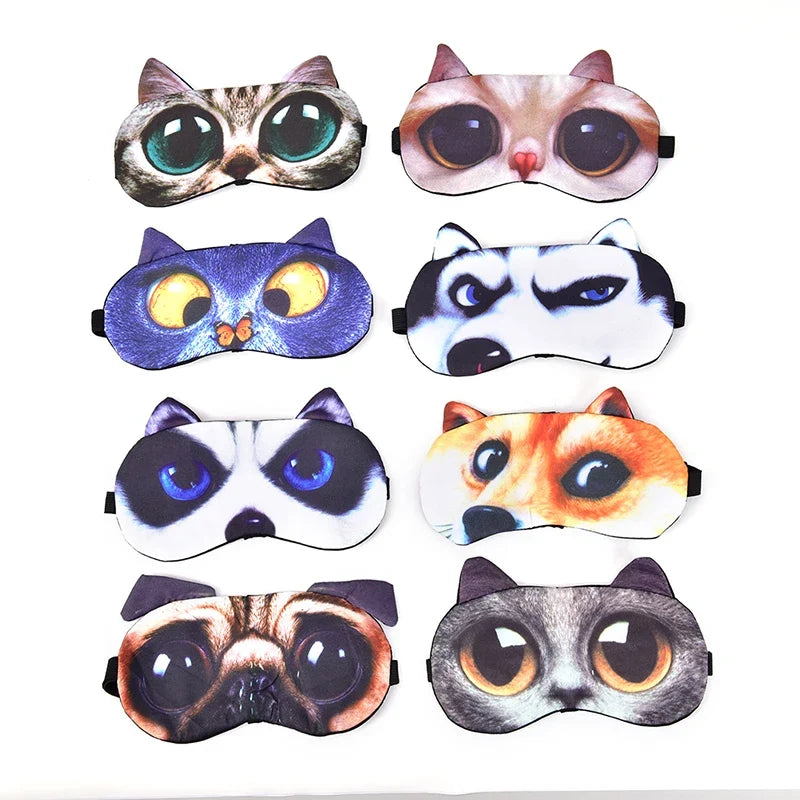 Cute Cat Dog Sleep Mask | Soft Eye Cover for Natural Sleeping