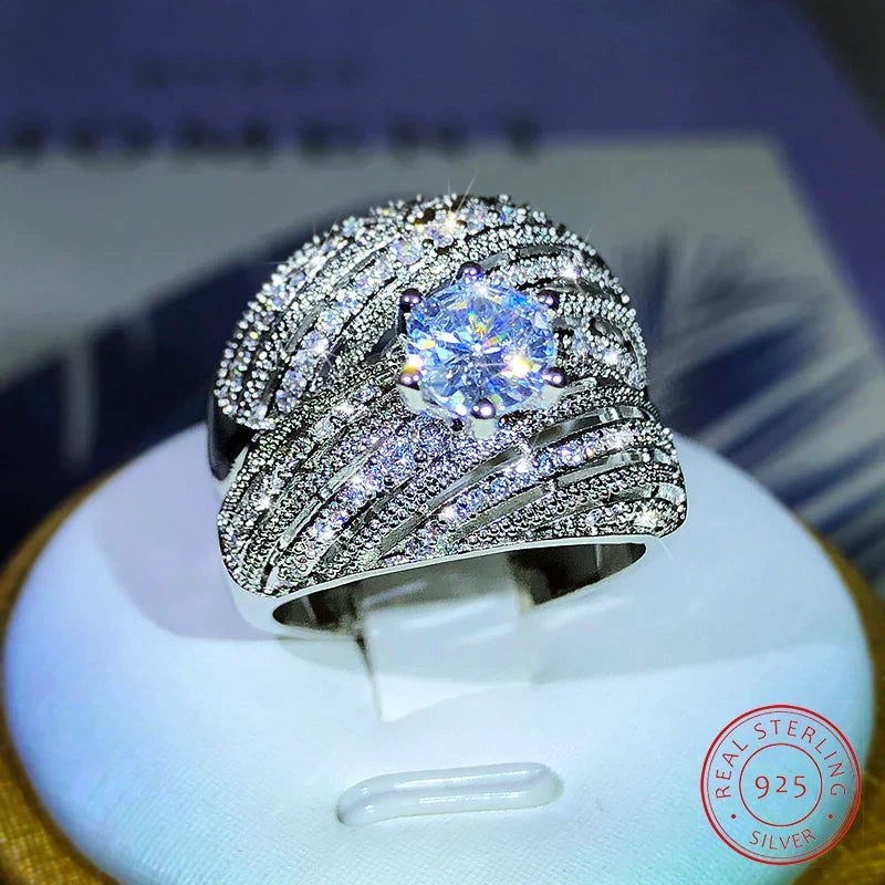 Luxury Double Set Ring | High-Grade Zircon Plated Real Gold for Men and Women