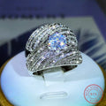 Luxury Double Set Ring | High-Grade Zircon Plated Real Gold for Men and Women