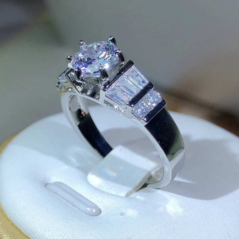 925 Sterling Silver Zircon Engagement Ring | Classic Cocktail Jewelry for Women