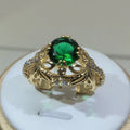 Vintage Emerald Cocktail Ring | 925 Sterling Silver
