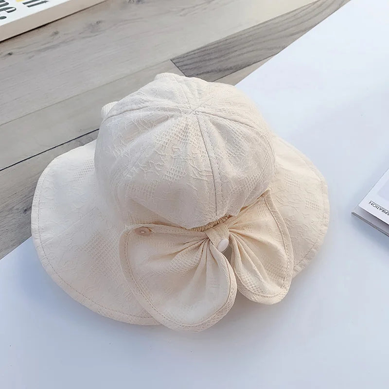 Princess Baby Bucket Hat for Girls | Big Bow Summer Sun Hat