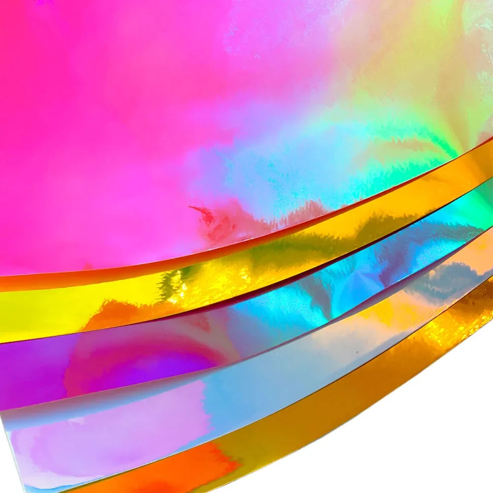 Holographic Permanent Adhesive Vinyl Sheets | Craft Decals for Cups, Walls, and Signs