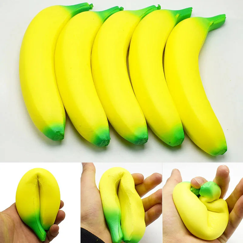 Squishy Banana Stress Relief Toy | Slow Rising Jumbo Squeeze Toy