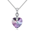 Crystal Heart Pendant Necklace | Silver Chain Jewelry for Women