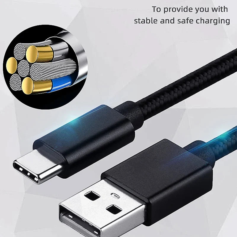 DATA FROG 1m 2m 3m USB Type C Charging Cable for PS5 Xbox Series S X Controller