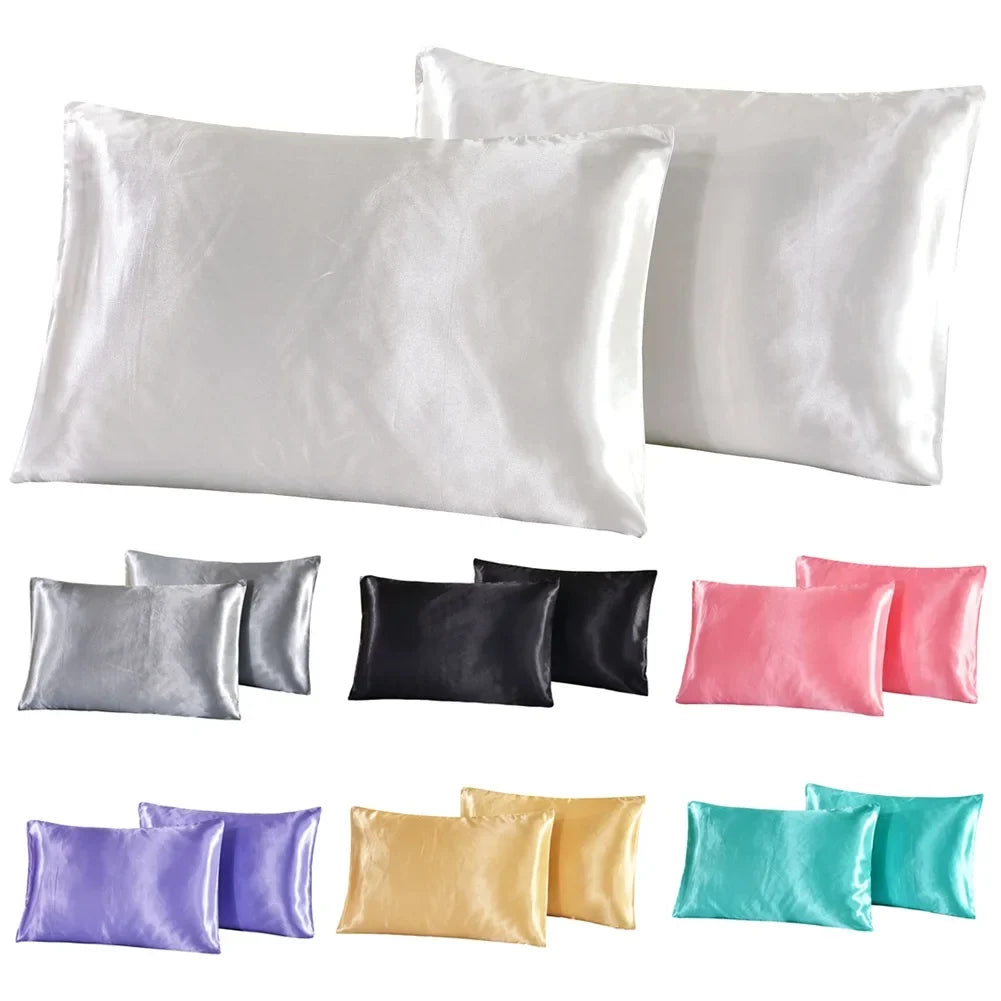 1Pc Queen Satin Silk Pillowcase | Silky Smooth Cooling Bed Pillow Cover for Hair and Skin