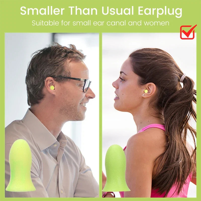 Slow Rebound Sponge Earplugs | Soft Lightweight Ear Plugs for Sleeping and Noise Reduction, Ideal for Small Ear Canals